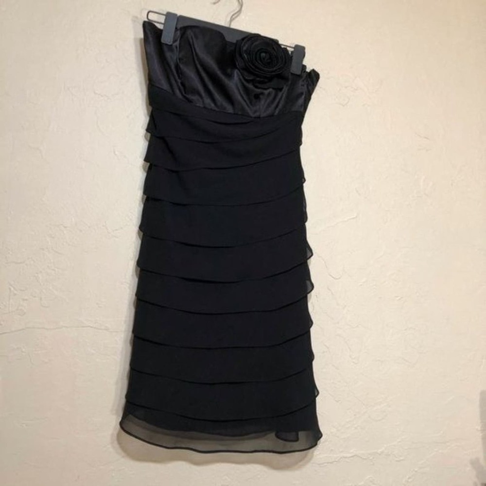 White House Black Market Womens Dress 0 Cocktail Sleeveless Tiered Formal - Picture 2 of 6